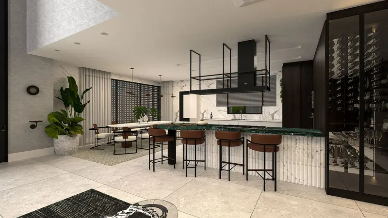 Cozinha integrada projetada pela Sofia Matsushita